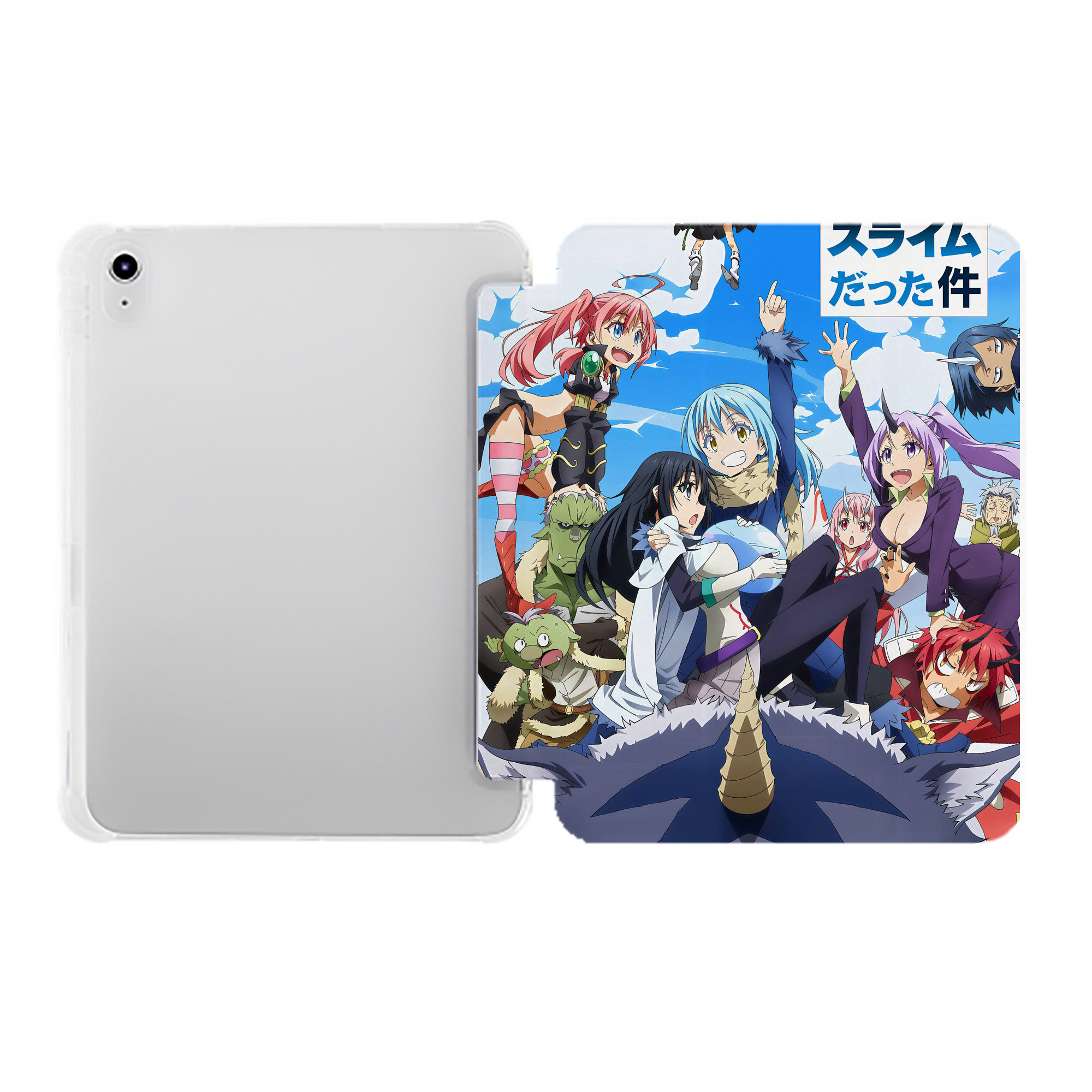 （画像用） 転スラ Regarding Reincarnated to Slime IPad ケース ペン収納付き 三つ折りスタンド PUレザー×シリコン 対応機種9.5/10.5/10.9インチ